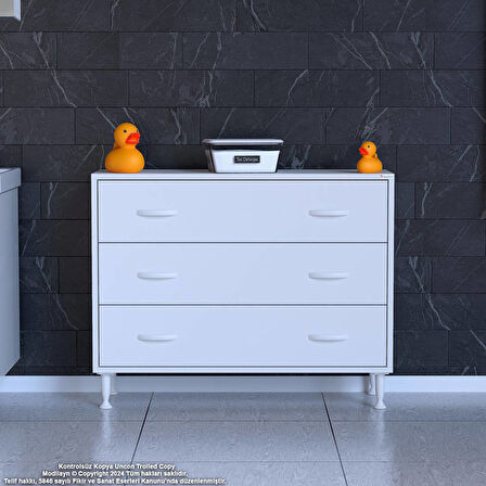 Modilayn SÖKE 95x75x32,5 cm’ lik 3 Çekmeceli 6 Gözlü Çok Amaçlı Banyo dolabı