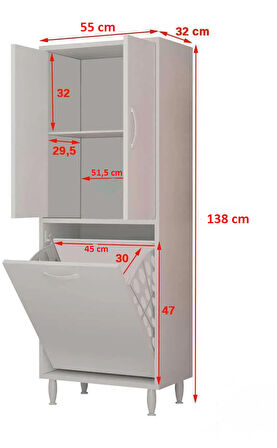 MODİLAYN Gamzem GENÇ ODASI 55x138 cm Oyuncak Sepetli Çocuk Odası Dolabı