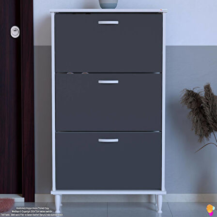 Modilayn VARBİ Kapı Önü 72 x127x26 cm’ lik 3 Düşer Kapak 6 Göz Raf Bölmeli Ayakkabılık