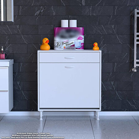 Modilayn EMİR 80 x 88 x 32,5 cm 2 Göz Sepetli kirli çamaşır banyo dolabı piratik çok foksiyonlu düzenleyici dolap