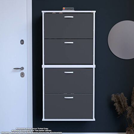 Modilayn UMAY Asma Antre Hol 72x156x25, 5 cm’ lik 4 Düşer Kapak 8 Göz Bölmeli Ayakkabılık