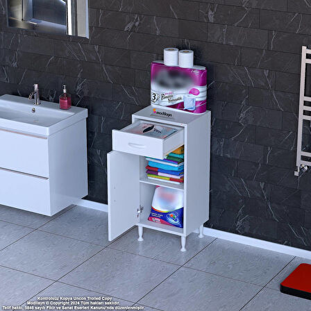 Modilayn EMİR 35 x 88 x 32,5 cm 1 Çekmece 1 Kapak Çok Amaçlı Banyo & Mutfak Dolabı 