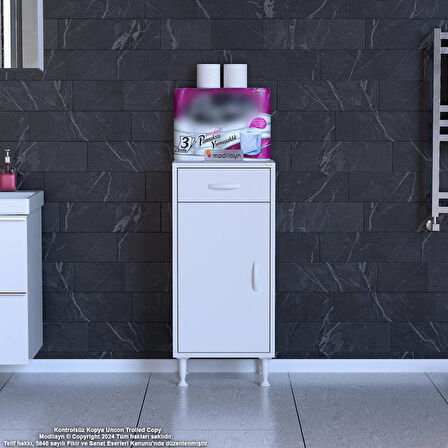 Modilayn EMİR 35 x 88 x 32,5 cm 1 Çekmece 1 Kapak Çok Amaçlı Banyo & Mutfak Dolabı 