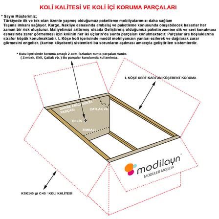 Modilayn İNCİ 57x165 cm Kirli Çamaşır Sepetli Banyo Dolabı