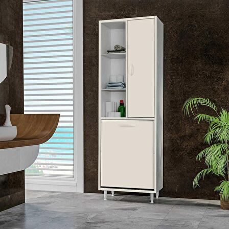 Modilayn İNCİ 57x165 cm Kirli Çamaşır Sepetli Banyo Dolabı