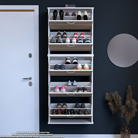 Modilayn VARBİ UMAY' 2 Li Asma Antre 72x 193x 26 cm’ lik 5 Düşer Kapak 10 Göz Bölme Ayakkabılık