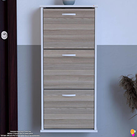 Modilayn VARBİ Asma Kapı Önü 52 x 115 x 25, 5 cm’ lik 3 Düşer Kapak 6 Göz Raf Bölmeli Ayakkabılık