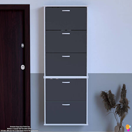 Modilayn VARBİ UMAY' 2 Li Asma Kapı Önü 72x193x26 cm’ lik 5 Düşer Kapak 10 Göz Bölmeli Ayakkabılık