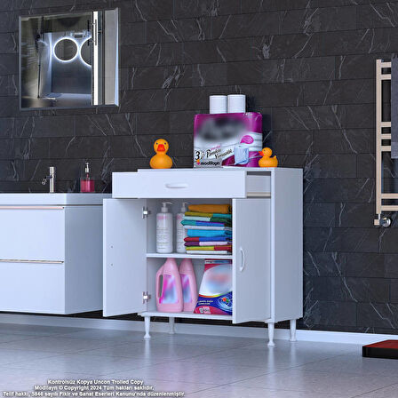 Modilayn EMİR 70x88x32,5 cm 1 Çekmece 2 Kapak 1 Raf 2 Bölme Çok Amaçlı Banyo & Mutfak Dolabı 