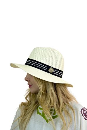 Yazılı Fötr Kadın Şapka 3240