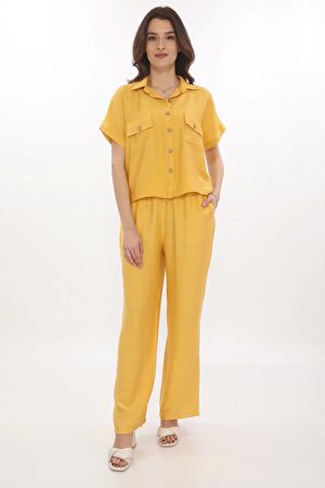 Viscon Crop İki Cepli Kısa Kollu Gömlek