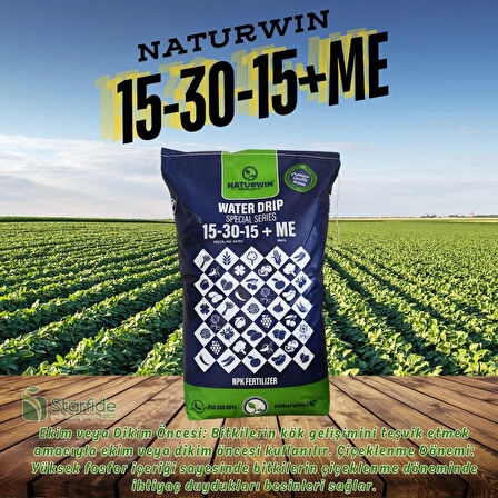 NATURWIN NPK 15-30-15+Me Water Drip Damlama Gübresi 25 Kg.