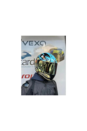 Rapıd 2 Neo Mavi-mor Kask Gold Vizör -mtn1
