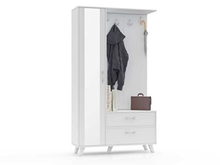 ABRE VM-342 BEYAZ  VESTİYER PORTMANTO