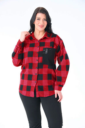 Ekoseli Oversize Dokuma Büyük Beden Oduncu Gömlek