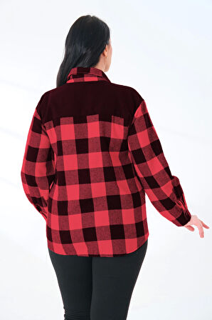 Ekoseli Oversize Dokuma Büyük Beden Oduncu Gömlek