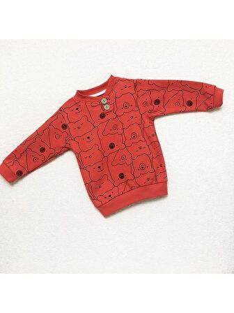 Ayıcık Baskılı %100 Pamuk Pijama Takımı