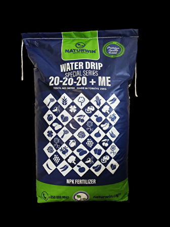 NATURWIN NPK 20-20-20+Me Water Drip Damlama Gübresi 25 Kg.