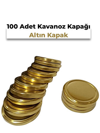 Konserve Kavanoz Kapağı 100 Adet 82mm Altın Kapak