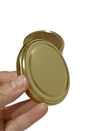 Konserve Kavanoz Kapağı 100 Adet 82mm Altın Kapak