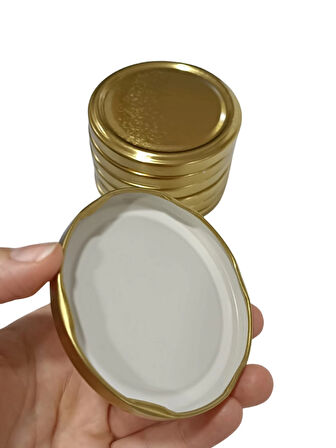 Konserve Kavanoz Kapağı 100 Adet 82mm Altın Kapak