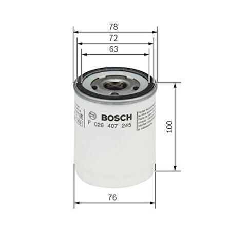 ford Transit Custom V362 Ecoblue 2015 sonrası F026407245 YAĞ FİLTRESİ BOSCH