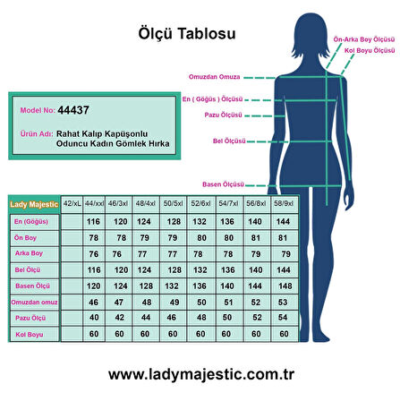 Büyük Beden Rahat Kalıp Kapüşonlu Oduncu Kadın Gömlek Hırka