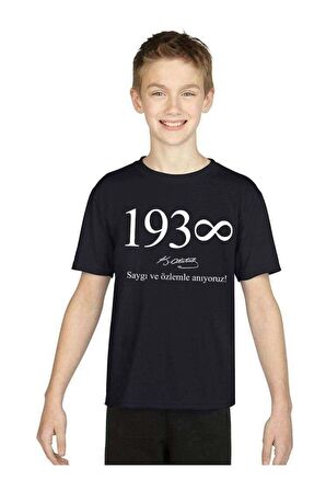 Tshirthane 1938 K.Atatürk Saygı ve Özlemle Anıyoruz Baskılı Çocuk Tshirt