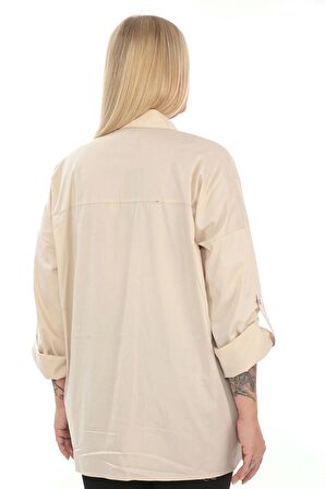 1. Kalite Cotton Büyük Beden Kadın Gömlek