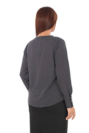 Puantiyeli Büyük Beden Klasik Gömlek