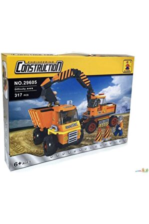 Ausini İnşaat Araçları Lego Construction Set 317 Parça Lego