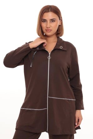 Büyük Beden Hırka Sweatshirt & Pantolon İkili Takım Kadın