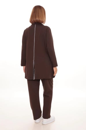 Büyük Beden Hırka Sweatshirt & Pantolon İkili Takım Kadın