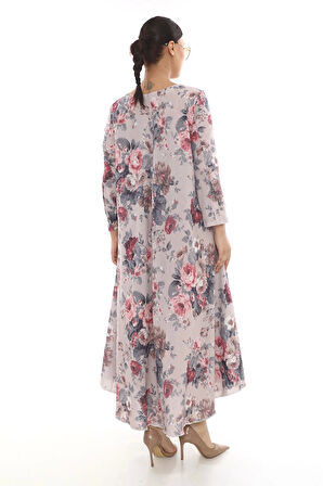 Keten Büyük Beden Kırışmaz Kumaş Kadın Elbise