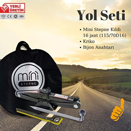 Yol Seti (Mini Stepne Kılıfı + Bijon Anahtarı + Kriko)