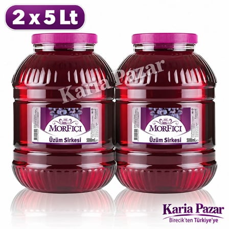 Mor Fıçı Üzüm Sirkesi 5 lt x 2 Adet | 10 lt Turşuluk Sirke