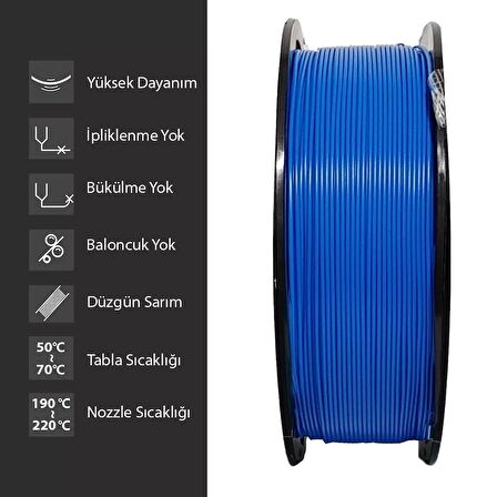 Elas 1.75 Mm Mavi Pla Plus Filament 1KG