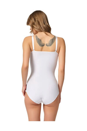 Lazer Kesim Çift Kat Slip Boy Korse Beyaz 2821b