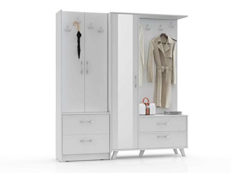 ABRE vm-342348 BEYAZ VESTİYER PORTMANTO AYAKKABILIK