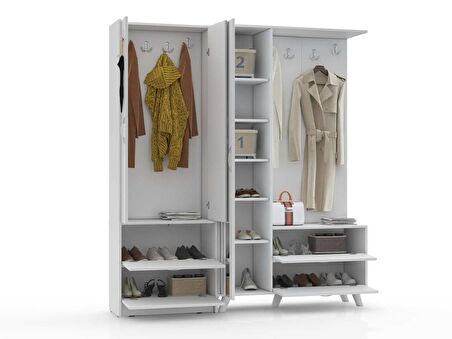 ABRE vm-342348 BEYAZ VESTİYER PORTMANTO AYAKKABILIK