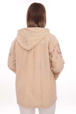 Büyük Beden %100 Cotton Kapüşonlu Hırka – Rahat ve Şık Tasarım - 44462