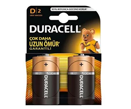 PİL D BOY ALKALİN (2 ADET) DURACELL LR20-MN1300