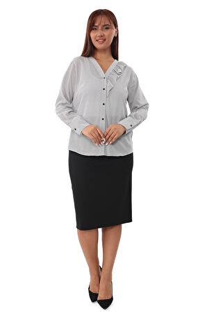 Puantiyeli Büyük Beden Klasik Gömlek