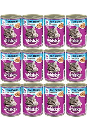 Whiskas Ton Balıklı 400 gr 12'li Yetişkin Kedi Konservesi