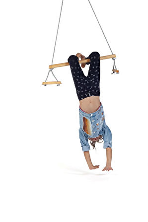 Trapez Ahşap Duyusal Salıncak Çocuk Aktivite Jimnastik Yoga Gelişim Salıncağı Sağlam Güçlü