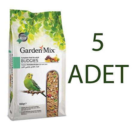 Gardenmix Platin Meyveli Muhabbet Kuş Yemi 1kg x 5 Adet