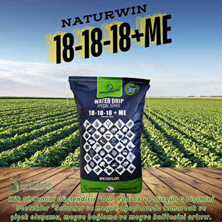 NATURWIN NPK 18-18-18+Me Water Drip Damlama Gübresi 25 Kg.