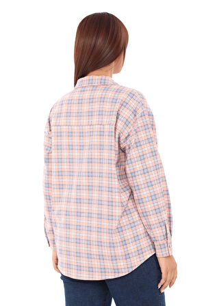 Taşlı Ekose Cepli Büyük Beden Gömlek