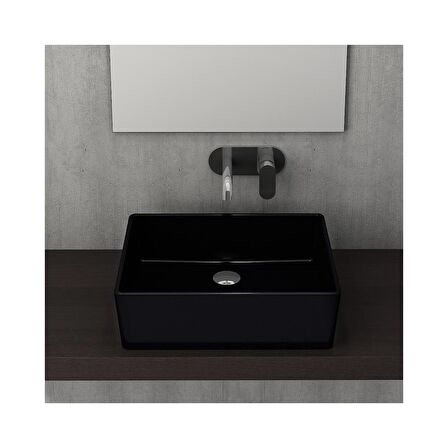 Bocchi Milano 50 cm Çanak Lavabo Parlak Siyah 1215-005-0125