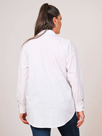 Cotton Büyük Beden Kadın Gömlek - 44131